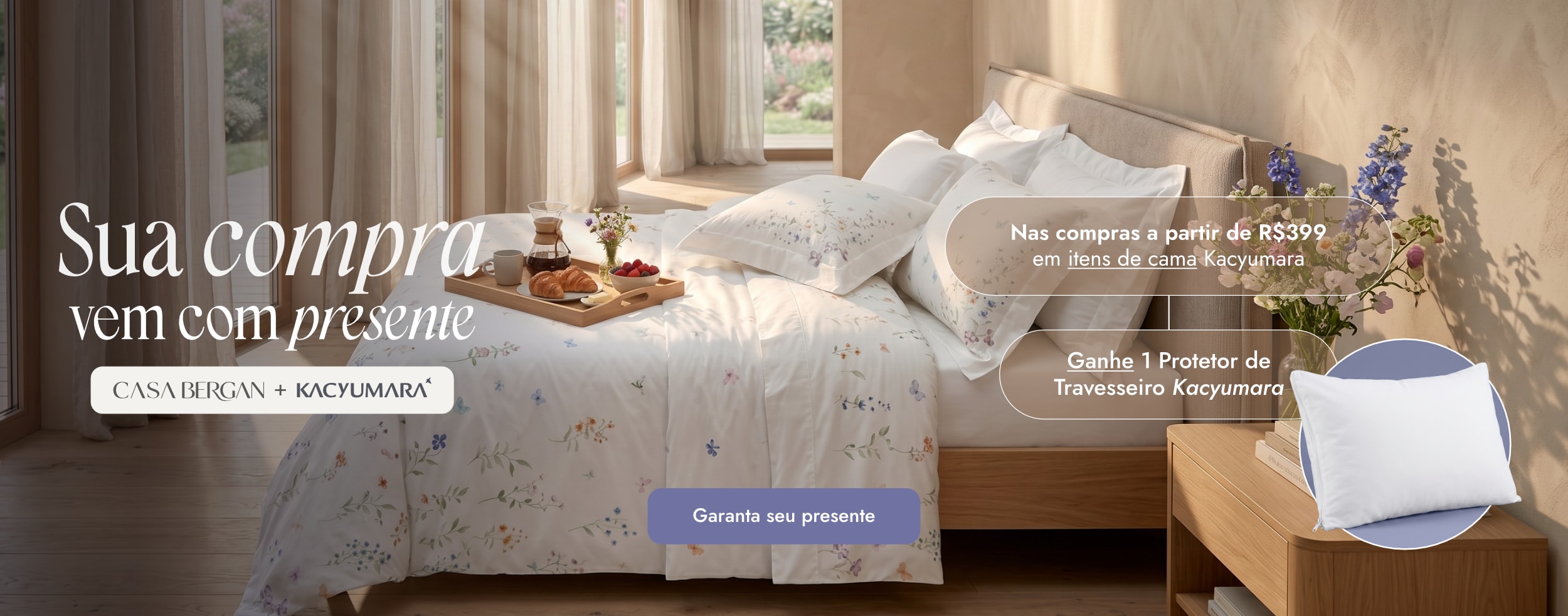 Compre e Ganhe Protetor Travesseiro Kacyumara