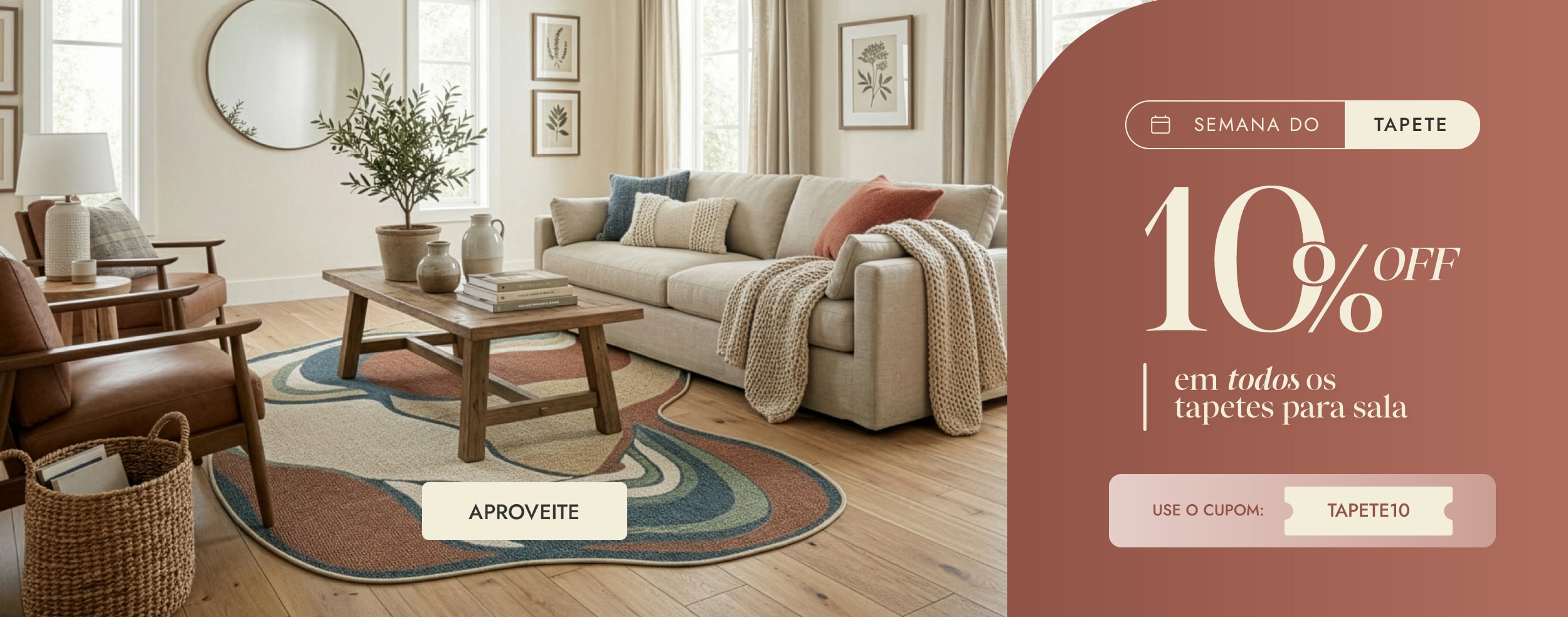 Tapetes para Sala com 10% OFF