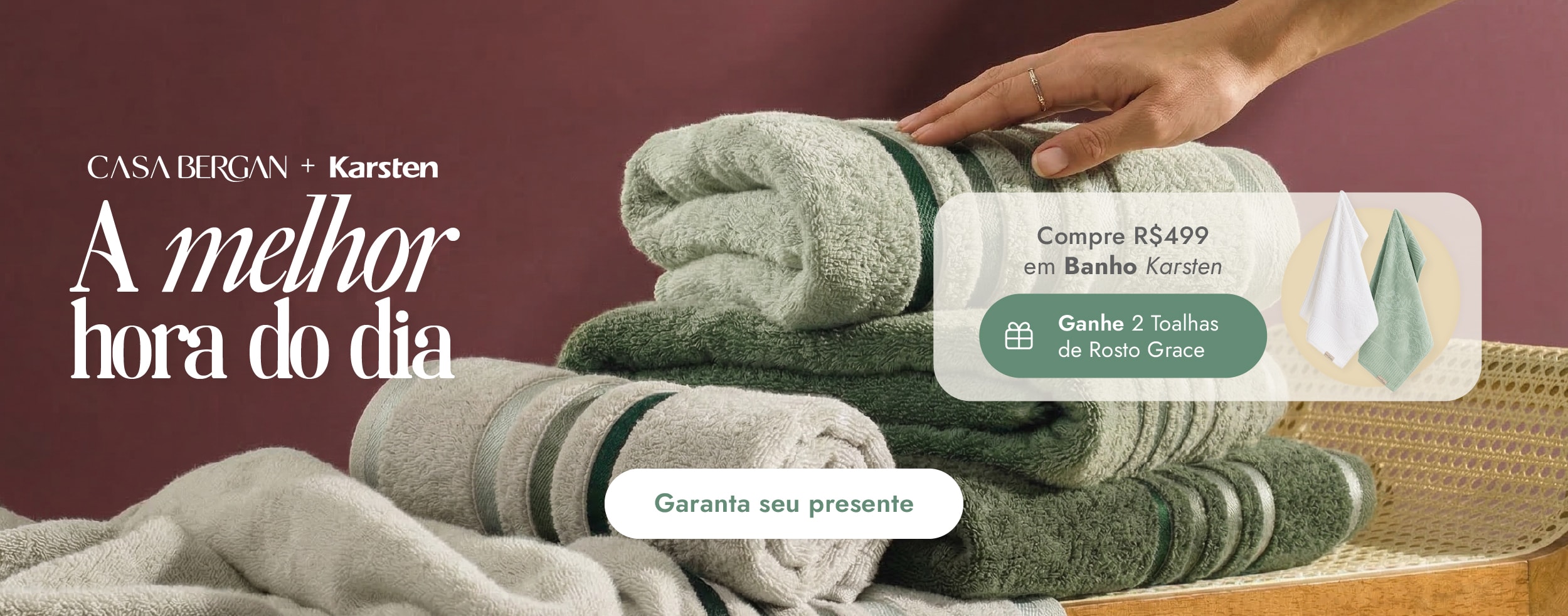 Compre karsten e ganhe 1 kit toalha de rosto