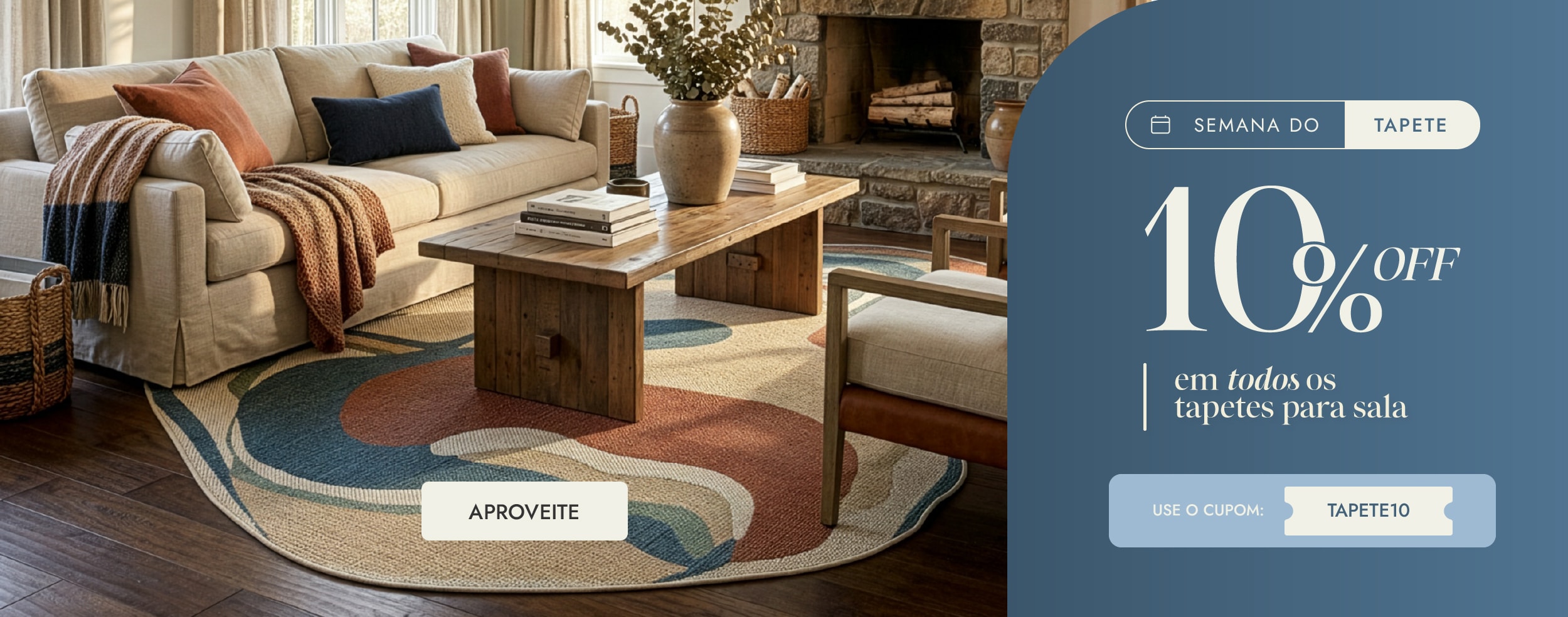 Tapetes para Sala com 10% OFF