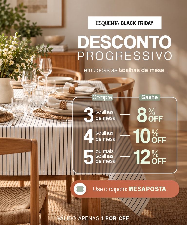 Até 12% em Toalhas de Mesa