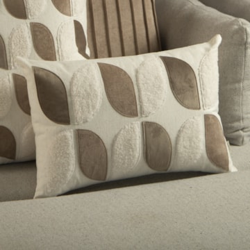 Almofada Baguete Sense Home Ladrilhos Linho com Enchimento 35cm x 50cm (1 Peça)