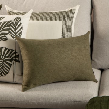 Almofada Baguete Sense Home Linho Verde com Enchimento 50cm x 35cm (1 Peça)