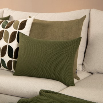 Almofada Baguete Sense Home Noronha Tricot com Enchimento 35cm x 50cm (1 Peça)