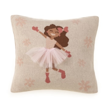 Almofada Infantil Karsten Daisy 100% Algodão Tricot com Aplique em Tule 40cm x 40cm (1 Peça)