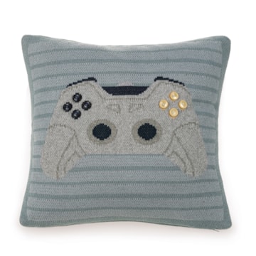 Almofada Infantil Karsten Game 100% Algodão Tricot com Aplique de Botão 40cm x 40cm (1 Peça)