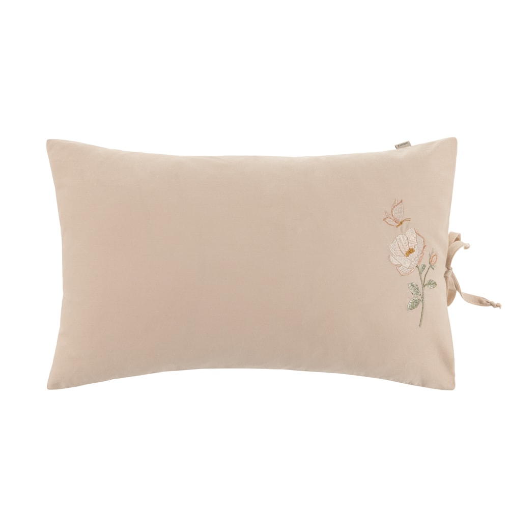 Almofada Karsten Felícia Bordada Cetim 300 Fios 100% Algodão Egípcio 30cm x 50cm (1 Peça)