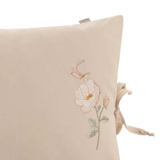 Almofada Karsten Felícia Bordada Cetim 300 Fios 100% Algodão Egípcio 30cm x 50cm (1 Peça)