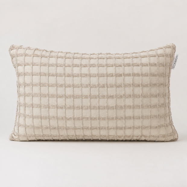 Almofada Rinzeira Portinari Textura Quadriculada com Zíper 30cm x 50cm (1 peça)