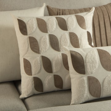 Almofada Sense Home Ladrilhos Linho com Enchimento 50cm x 50cm (1 Peça)