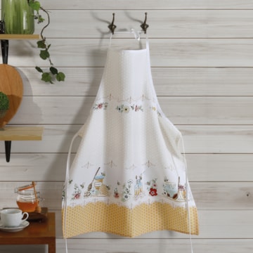 Avental de Cozinha Dohler Clean Antimanchas Honey c/ Tiras Ajustáveis