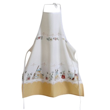 Avental de Cozinha Dohler Clean Antimanchas Honey c/ Tiras Ajustáveis