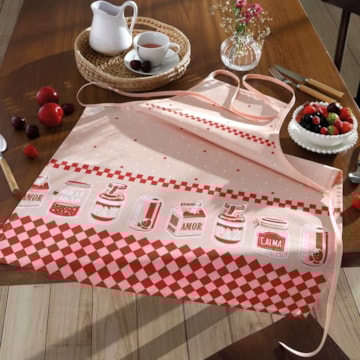 Avental de Cozinha Dohler Clean Antimanchas Lilly c/ Tiras Ajustáveis