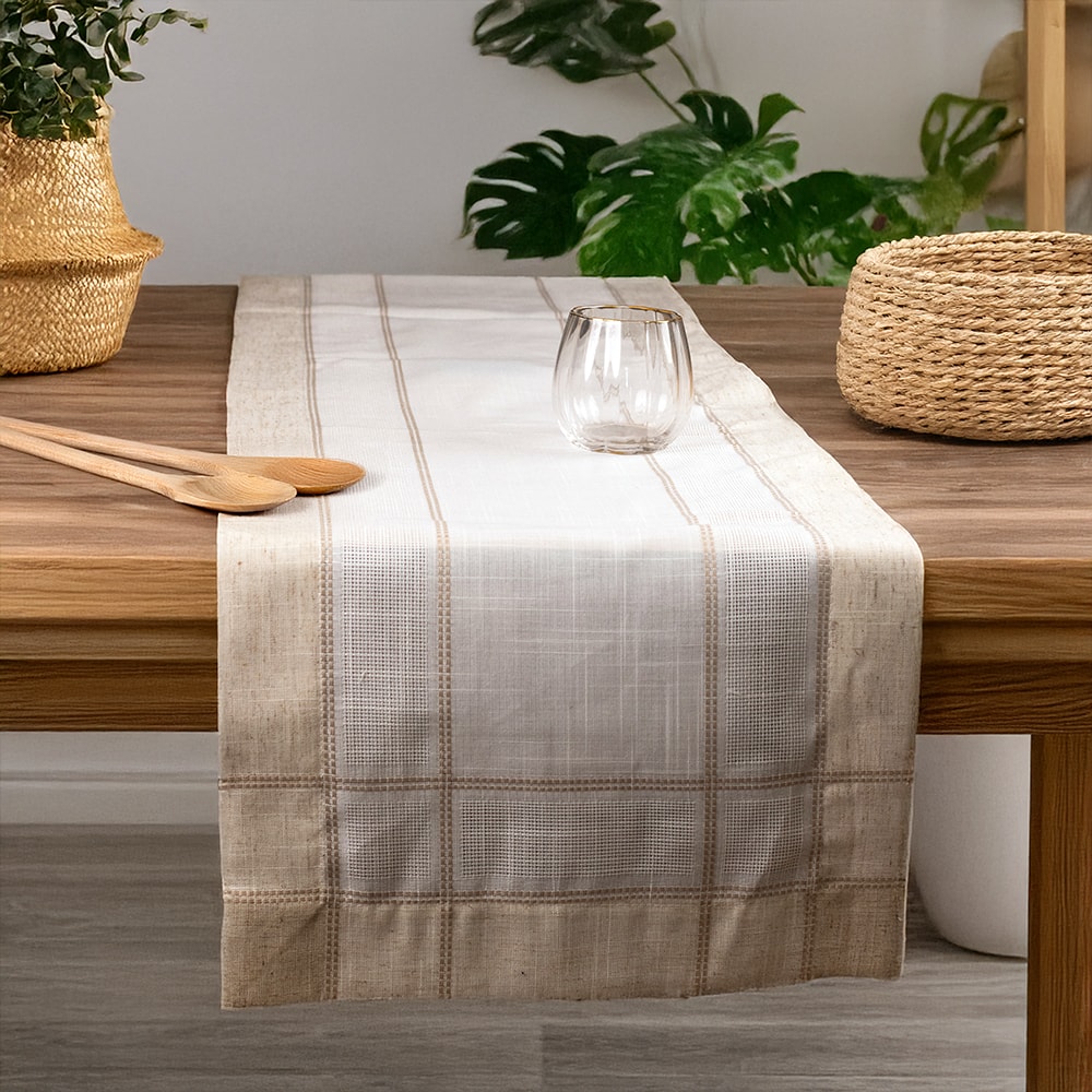 Caminho de Mesa Casa Argivai Charmy Linen 40cm x 1,30m