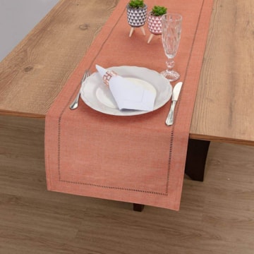 Caminho de Mesa Casa Argivai Glamour Coral 40cm x 85cm