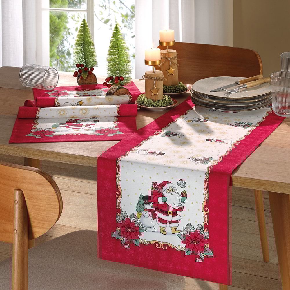 Caminho de Mesa Dohler Athenas Natal Amigos do Noel 35cm x 1,00m