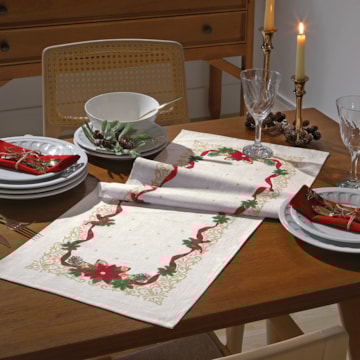 Caminho de Mesa Dohler Athenas Natal Ornamentos 35cm x 1,00m