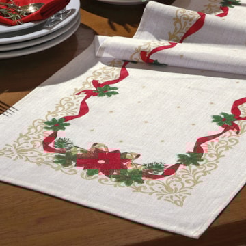 Caminho de Mesa Dohler Athenas Natal Ornamentos 35cm x 1,00m