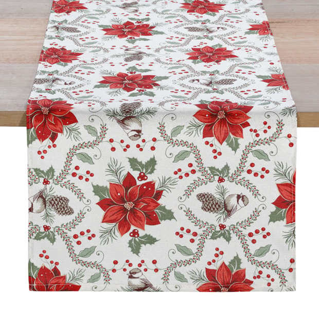 Caminho de Mesa Dohler Celebra Jardim de Natal com Efeito Brilho 45cm x 1,60m