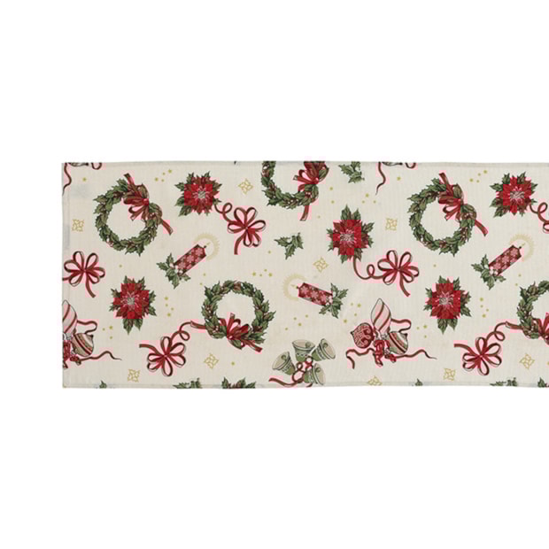 Caminho de Mesa Dohler Celebra Natal Guirlandas de Natal com Efeito Brilho 45cm x 1,60m