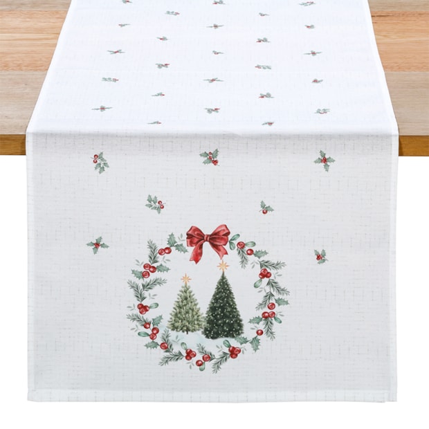 Caminho de Mesa Dohler Clean Estampado Digital Bosque de Natal 45cm x 1,60m (1 peça)