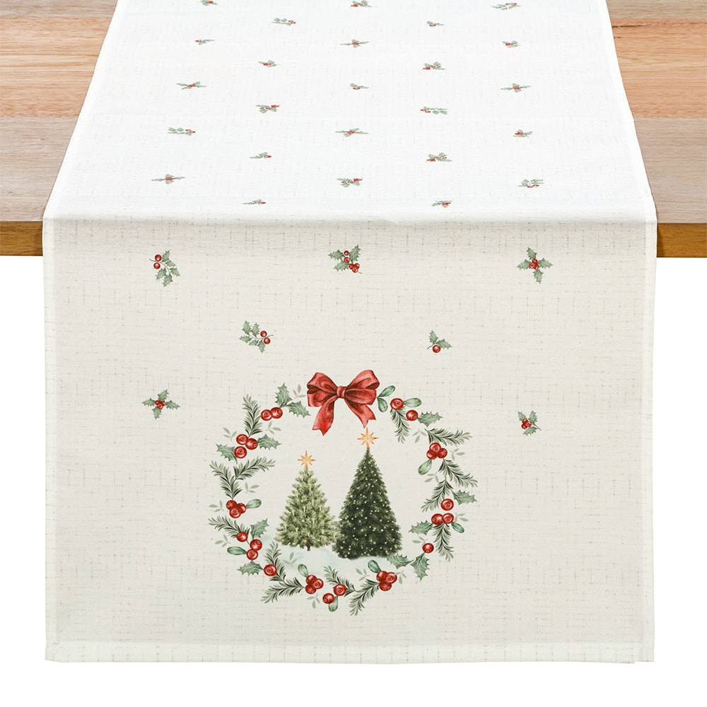 Caminho de Mesa Dohler Clean Estampado Digital Bosque de Natal 45cm x 1,60m (1 peça)