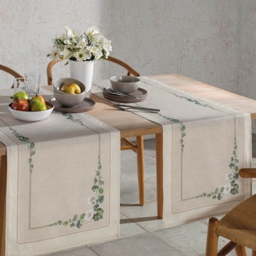 Caminho de Mesa Dohler Clean Renova Estampado Digital Botânica Flores 45cm x 1,60m (1 peça)