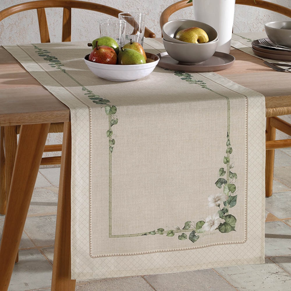 Caminho de Mesa Dohler Clean Renova Estampado Digital Botânica Flores 45cm x 1,60m (1 peça)