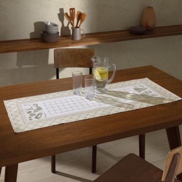 Caminho de Mesa Dohler Clean Renova Estampado Digital Charlotte 37cm x 1,00m