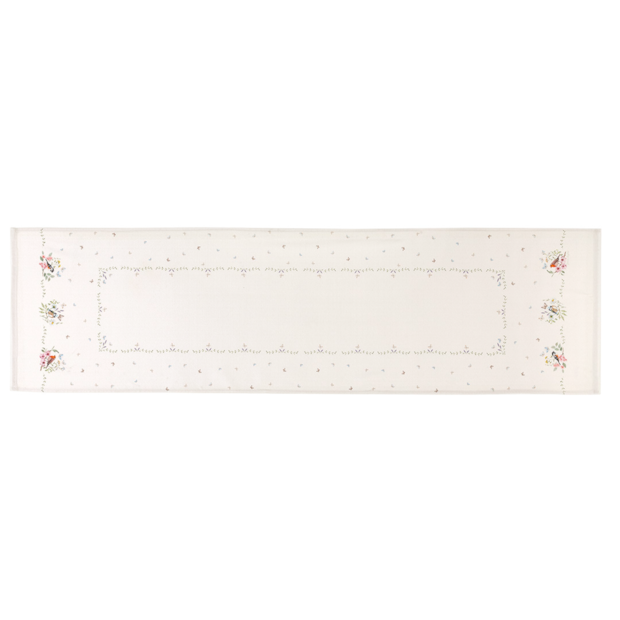 Caminho de Mesa Dohler Clean Renova Estampado Digital Jardim Off White 45cm x 1,60m (1 Peça)