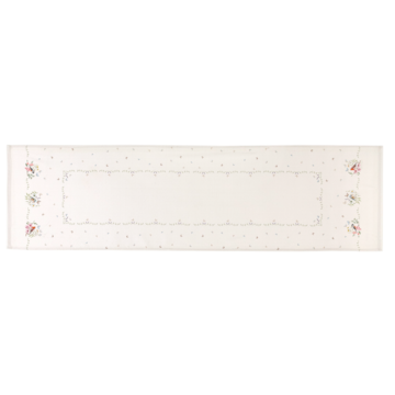Caminho de Mesa Dohler Clean Renova Estampado Digital Jardim Off White 45cm x 1,60m (1 Peça)
