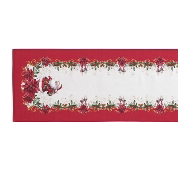 Caminho de Mesa Dohler Clean Renova Estampado Digital Natal com Noel 45cm x 1,60m