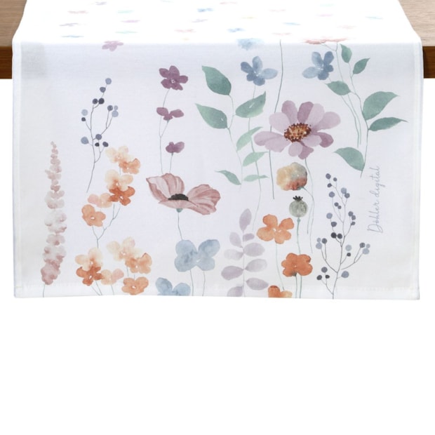 Caminho de Mesa Dohler Clean Renova Estampado Digital Primavera 37cm x 1,00m