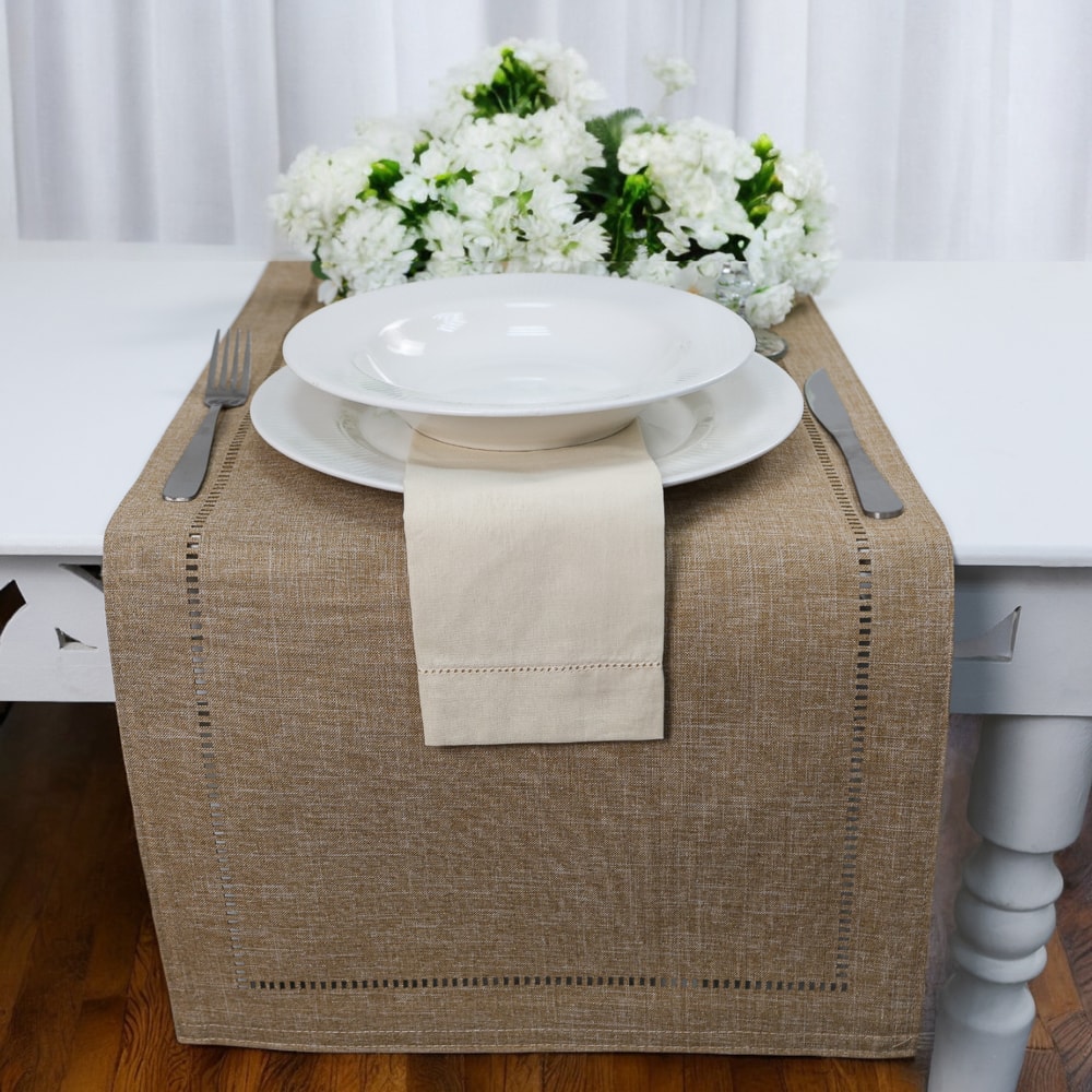 Caminho de Mesa Glamour Castanho 40cm x 1,80m