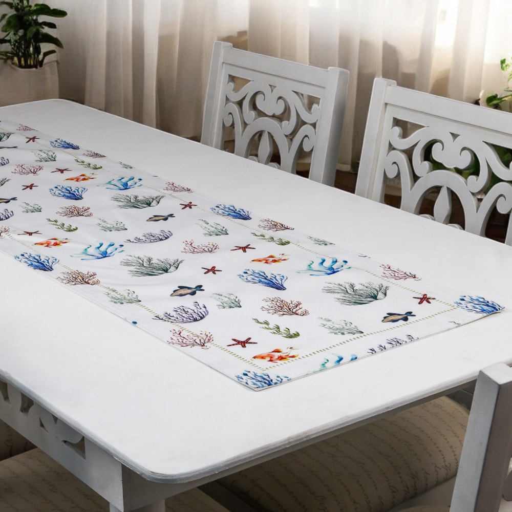 Caminho de Mesa Glamour Náutico Dupla Face 40cm x 1,80m