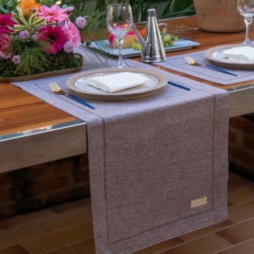Caminho de Mesa Glamour Taupe 40cm x 1,80m