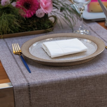 Caminho de Mesa Glamour Taupe 40cm x 1,80m