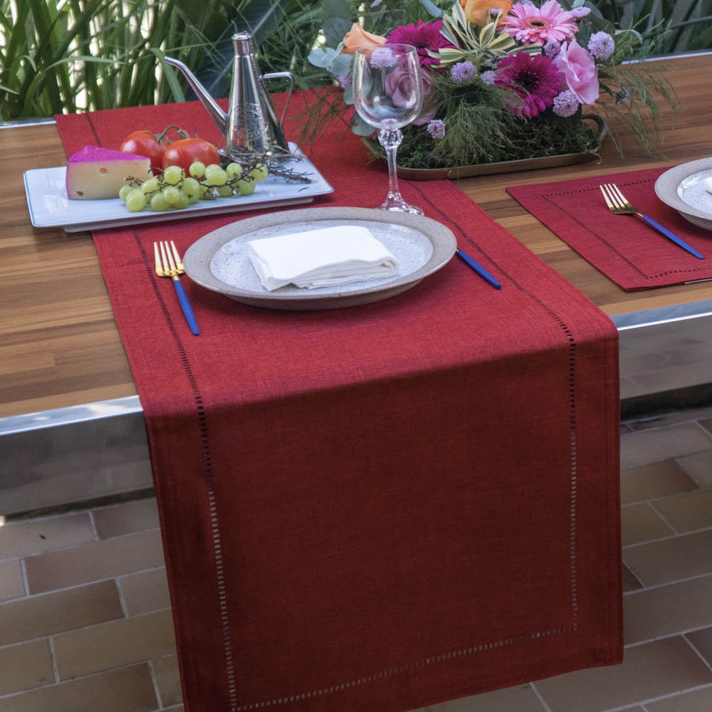 Caminho de Mesa Glamour Vermelho Laca 40cm x 1,40m
