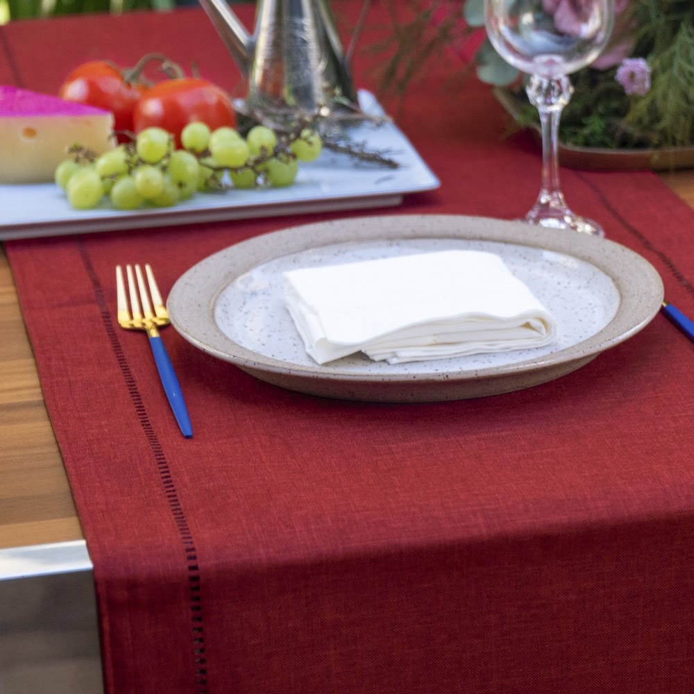 Caminho de Mesa Glamour Vermelho Laca 40cm x 1,80m