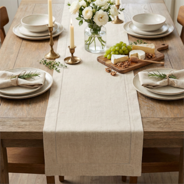 Caminho de Mesa Linen Ponto Ajour 40cm x 1,50m