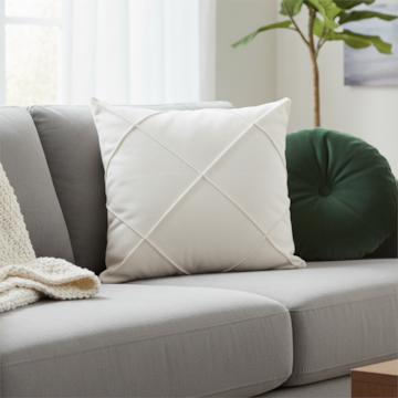 Capa de Almofada Boucle Treliça Drapeada com Zíper 50cm x 50cm (1 peça)