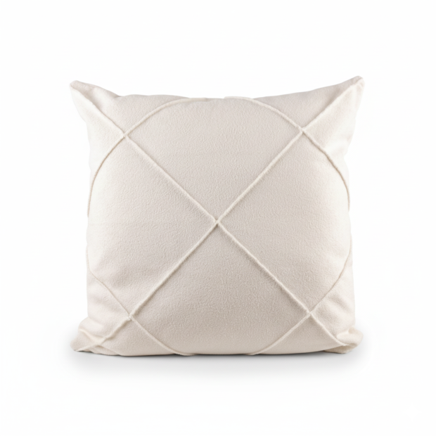 Capa de Almofada Boucle Treliça Drapeada com Zíper 50cm x 50cm (1 peça)