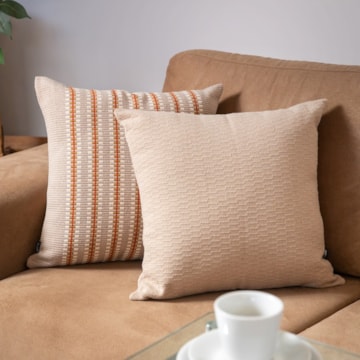 Capa de Almofada Cravo e Canela Algodão 40cm x 40cm (1 peça)