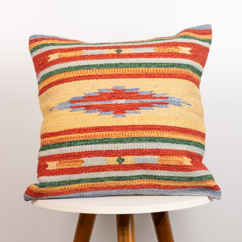 Capa de Almofada Kilim 100% Algodão 45cm x 45cm (1 peça)