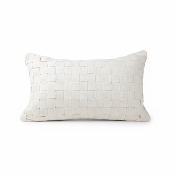 Capa de Almofada Rinzeira Tranças 100% Algodão com Zíper 30cm x 50cm (1 peça)