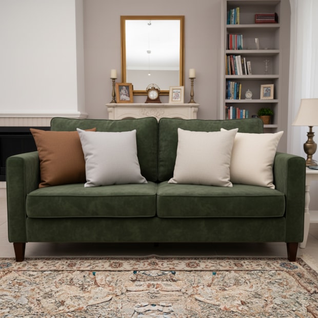 Capa de Almofada Textura de Linho com Zíper 50cm x 50cm (1 Peça)