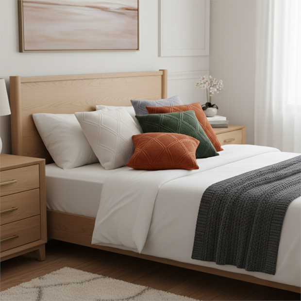 Capa de Almofada Toronto Tricot com Zíper 45cm x 45cm (1 peça)