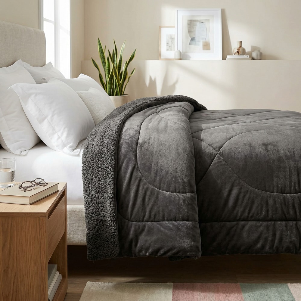 Coberdrom Casal Capetown Liso Microfibra Sherpa Dupla Face