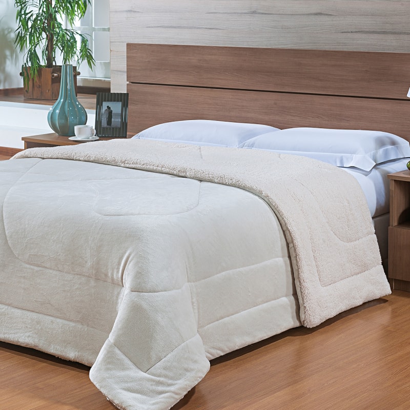 Coberdrom Casal Capetown Liso Microfibra Sherpa Dupla Face