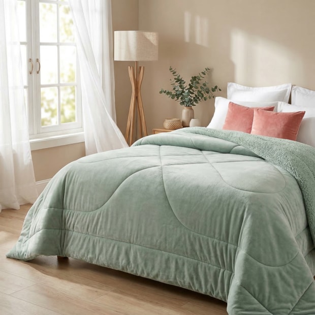 Coberdrom King Size Capetown Liso Microfibra Sherpa Dupla Face